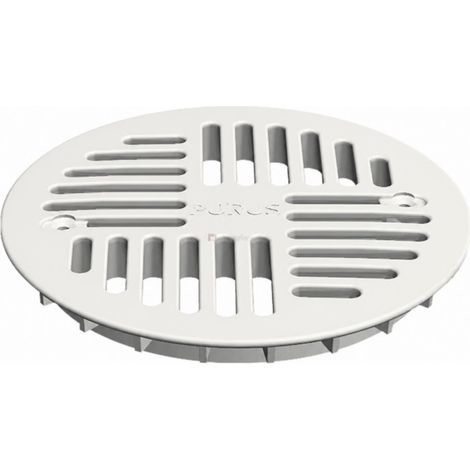 Grille PVC art déco blanche diamètre 130mm pour siphon PURUS