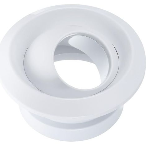 Cache-bouche d'aération ronde de 4 pouces, diffuseur à buse orientable (type « Ball Jet ») — Grille de ventilation blanche en ABS pour plafond ou soffite (salle de bain, cuisine, salon, systèmes CVC) (1/5)