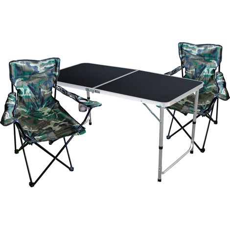 3-teiliges Campingmöbel Set Schwarz - Camouflage-MMC330872B+2xMPO2469 (1/4)