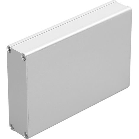 Boîtier de projet en alliage d'aluminium, finition argent mat, pour câblage de circuits imprimés (22 x 74 x 110 mm). (1/5)