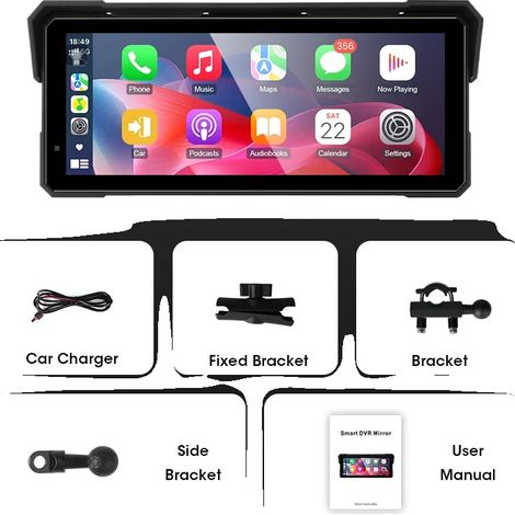 Écran de navigation GPS pour moto, CarPlay sans fil, compatible Android Auto, 8,1 pouces carplay (1/2)