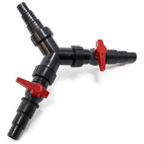 Tuyauterie pour bassin--Y-distributeur25/32/38mm Tuyau bassin (1/1 1/4/1 1/2) valve réglage (1/3)