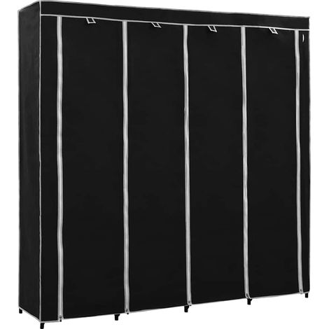 Armario con 4 compartimentos negro 175x45x170 cm vidaXL