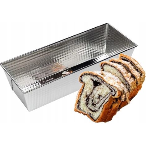 Bandeja de horno rectangular texturizada de acero de 30x12x8 cm