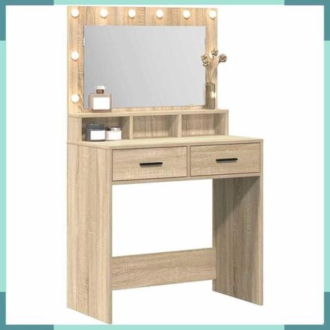 865084 Table de Toilette avec tiroir Chêne Sonoma 79 x 41 x 135 cm (1/5)