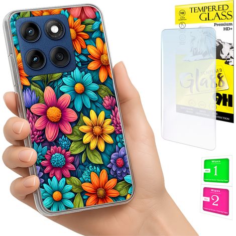 Coque pour Motorola Edge 60 Fusion / Edge 60 photo - Motif fleurs + verre trempé (1/5)