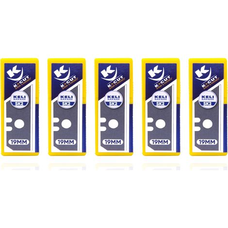 KELI - Lot De 50 Lames Sécables Trapèze Black Blade Sk2 - Durée De Vie 3 Fois Supérieure, Gravure Laser