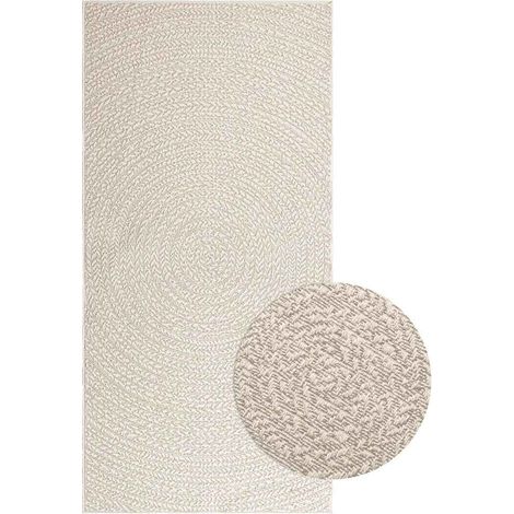 Teppich ZIZUR Creme 100x200 cm Jute-Optik Indoor und Outdoor
