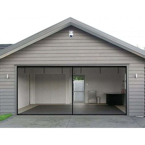 16 x 7 ft Garage Door Screen – Durable Fiberglass Mesh – Tear and Fire Resistant – Easy Installation (1/5)