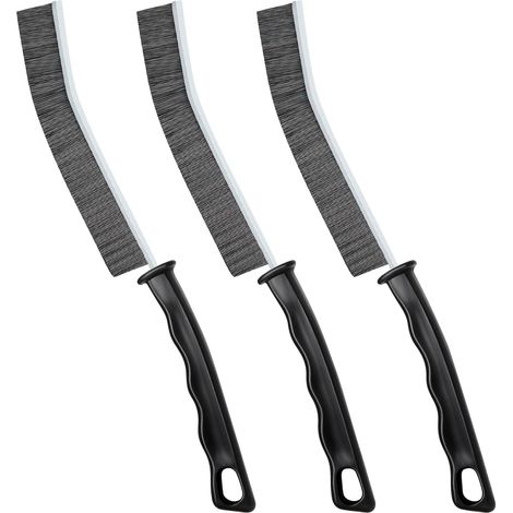 Brosse de nettoyage pour les recoins, pour salles de bains, cuisines, fenêtres carrelées, etc., ensemble de 3 pièces. (1/5)
