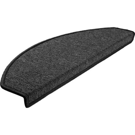 Maison Exclusive - Tappetini per scale 30 pz 65x24x4 cm Antracite Semicircolari Grandi