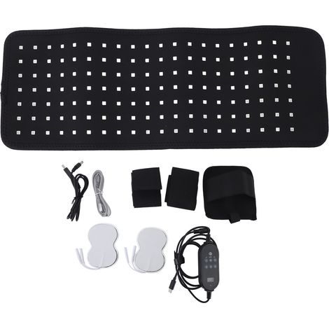 Ceinture lumineuse infrarouge LED 660 nm 850 nm avec minuterie, appareil portable pour les blessures sportives, les torticolis et les douleurs musculaires, connexion USB. (1/5)