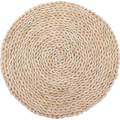 Tapis de yoga rembourré, coussin tissé, tatami, coussin de sol japonais, coussin de sol rond en paille (1/5)