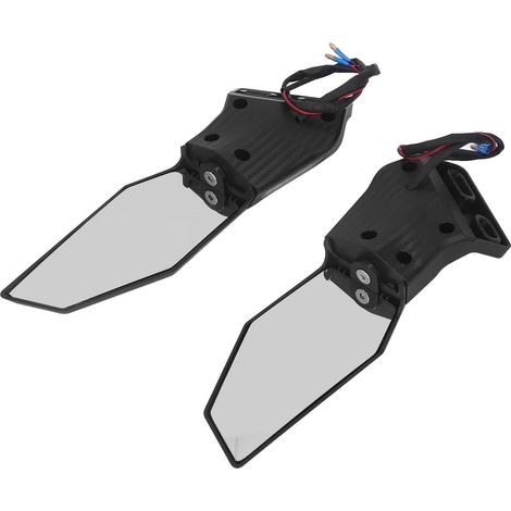 Rétroviseurs latéraux pivotants pour moto, avec aileron et clignotants LED, style fibre de carbone, remplacement pour Ninja 400 650 (1/5)