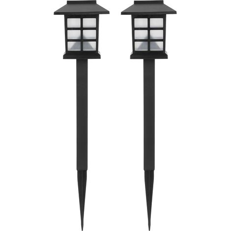 2 lampes LED pour pelouse étanches à énergie solaire pour allées, décoration de jardin, patio et paysage, jaune chaud (1/5)