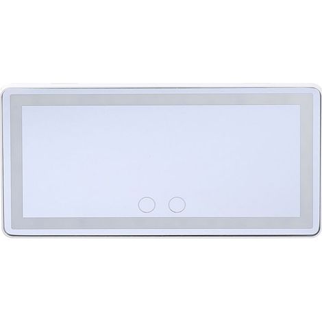 Miroir cosmétique de voiture, sundiguer, éclairage LED, rechargeable, réglable en trois couleurs, matériau ABS/verre/élastique, noir (1/5)