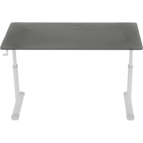 Bureau Réglable Manuel En Métal Et Bois Gris, Hauteur Ajustable Par Manivelle, Double Colonne (1/5)