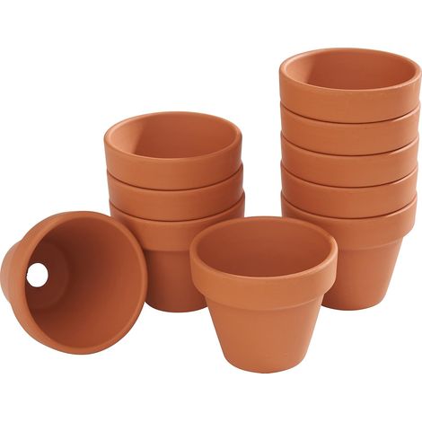 10 pots de Cache-pot terre cuite Diam.5,5 L.5,5 x l.5,5 x H.5 cm (1/4)