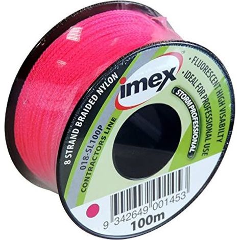 x10 GRETTZ Pink 100m Stringline High Visibility Fluorescent Braided Nylon
