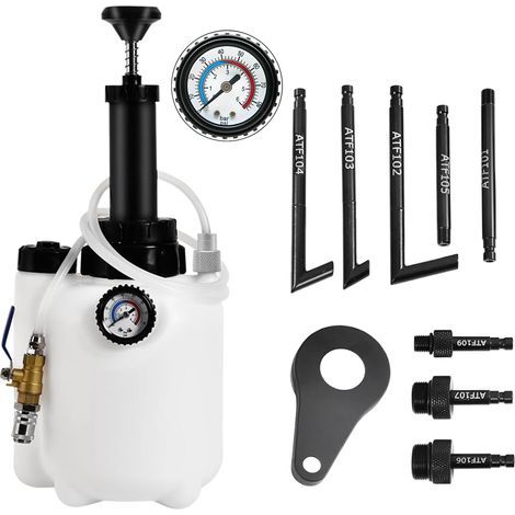 Pompe à Liquide de Transmission (3L), Outil de Transfert de Liquide de système de Remplissage d'huile avec 8 adaptateurs en Alliage d'aluminiumExtracteur de Liquide de Transmission (1/4)