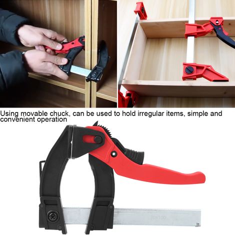 Pince à cliquet à serrage rapide en F pour le travail du bois, accessoire de menuiserie à faire soi-même (1/5)