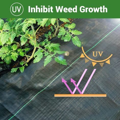 Unkrautvlies, 90 g/m² Geotextil, Gartenunkrautvlies, UV-beständig, atmungsaktiv und reißfest (1 x 5 m) (1/4)