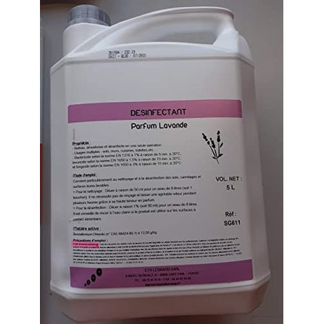détergent neutre 3D : nettoie, désodorise et désinfecte - Parfum lavande - 5L - Fabrication française