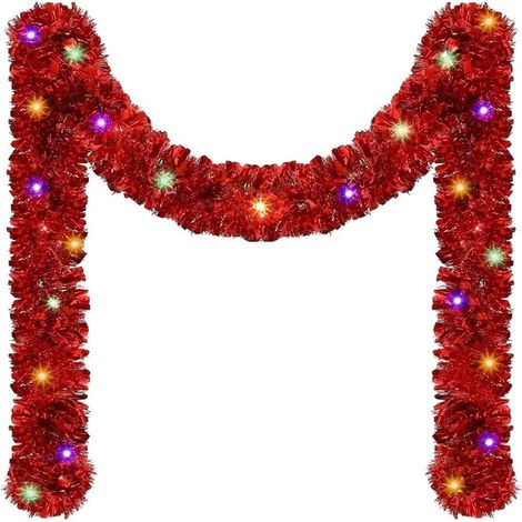 Guirlande De Noël Éclairée - 5 M - Ruban Métallique Torsadé - LED À Piles - Décoration Pour Arbre Intérieur Extérieur (1/5)