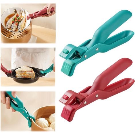 Confezione da 2 clip multifunzionali antiscottatura per ciotole, clip da cucina in silicone antiscivolo, termoisolanti e antiscottatura, per ciotole e piastre riscaldanti elettriche. (1/5)