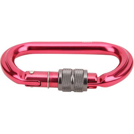 Boucle de sécurité pour l'escalade en extérieur, en aluminium rouge 25 kN, avec mousqueton et verrouillage de type O. (1/5)