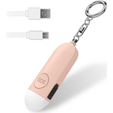 Sirène Personnelle Alarme Safesound Sirène de Sécurité Personnelle Rechargeable Sirène 130 DB Alarme de Sécurité de Panique avec Lumière LED, Porte-clés d'auto-défense (1/5)