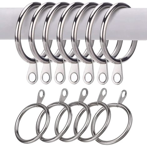 Lot de 24 anneaux de tringle à rideau en métal antirouille, diamètre intérieur 30 mm (1/5)