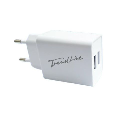 Trendline USB-Ladeadapter 230V 2x USB 5V 2,4 A 12W Handy-Ladegerate-Dockingstationen (1/3)