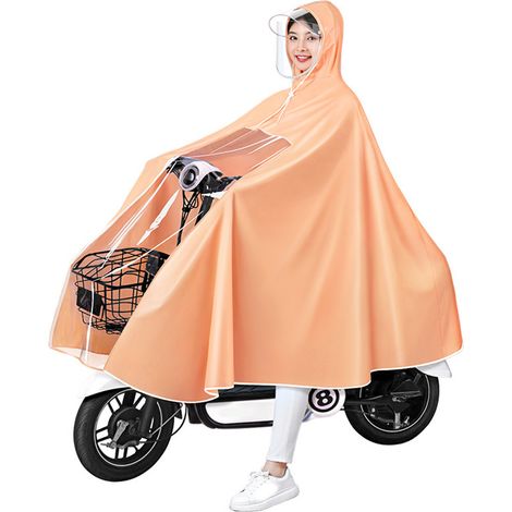 Poncho imperméable adulte pour trottinette électrique et vélo, réutilisable, longue veste pluie intégrale unisexe (1/5)
