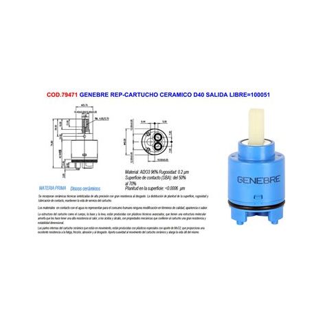 GENEBRE genebre rep-cartucho ceramico d40 salida libre 100051 (1/2)