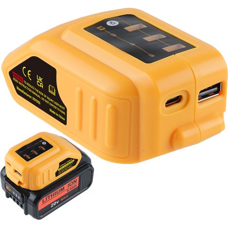 pour Dewalt DCB094K Chargeur Portable pour Dewalt 18V XR Batterie DCB184 DCB200 DCB182 DCB180 DCB181 DCB182 DCB201