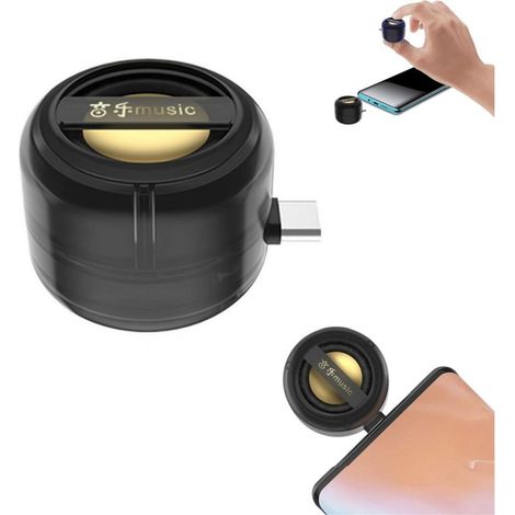 Amplificateur de haut-parleur portable 5x, Plug & Play pour musique et appels, avec jack 3,5 mm et USB-C.