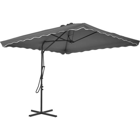 Maison Exclusive - Parasol d'extérieur avec mât en acier 250 x 250 cm Anthracite (1/5)