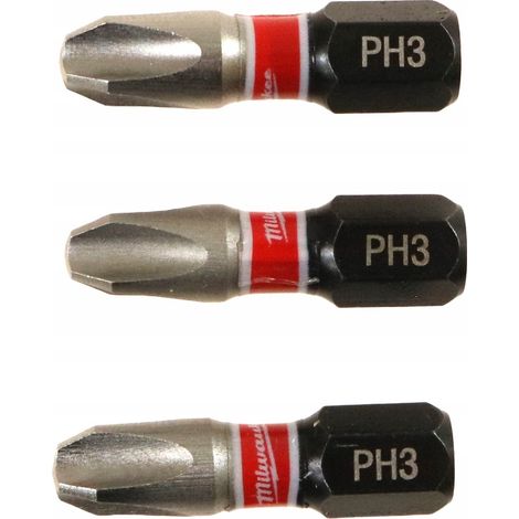 Punta Milwaukee PH3 x 25 mm ShW (3 unidades) (1/2)