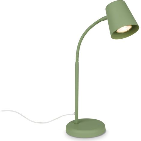 BRILONER - Lampe de chevet avec interrupteur filaire, orientable, GU10, max. 9W, lampe de bureau, lampe table salon, 13x38,5 cm, vert (1/5)