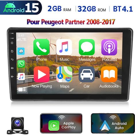 Autoradio Android 15 compatible CarPlay pour Citroën C5 (2008-2017) avec GPS, Bluetooth, Wi-Fi et radio FM - 2+32G CAM (1/5)