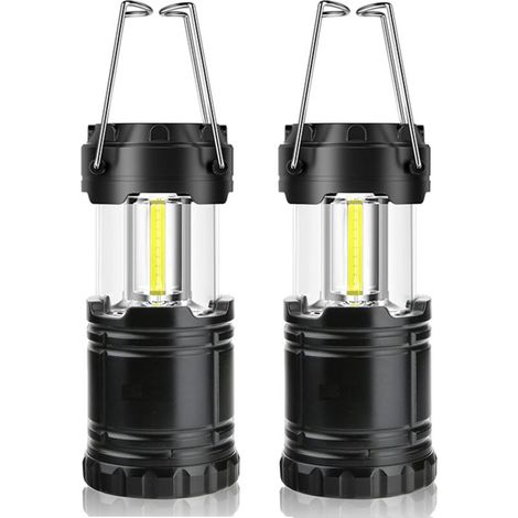 Linterna LED para camping, lámpara portátil de 350 lm con asas metálicas, para tiendas de campaña, senderismo, pesca, cuevas, etc., 2 unidades.