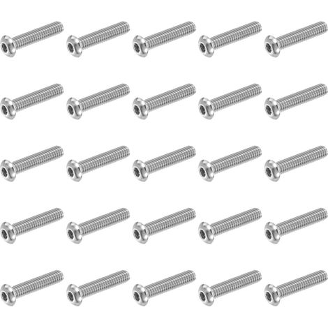 25 PCS Vis À Tête Bombée 1/4-20 UNC x 1-1/4 Pouce Argent (1/5)