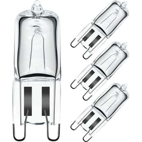 Ampoule Halogène G9 Pour Four 40W 230V, Ampoule G9 Pour Four, Ampoule Pour Micro-ondes, Ampoule à Tolérance de 300°C, Lot de (1/4)