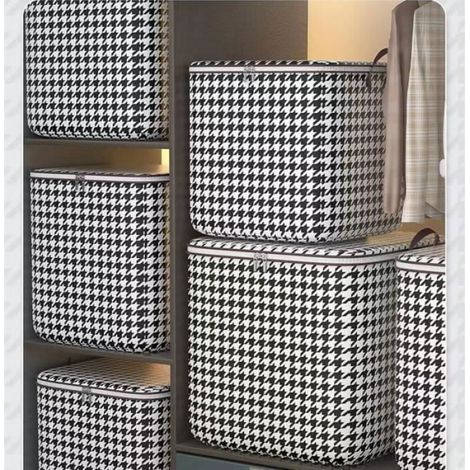 Boite De Rangement Non-Tisse - 50x40x50 cm - 100 L - Pliable Et Respirant - Lot De 2 (1/4)