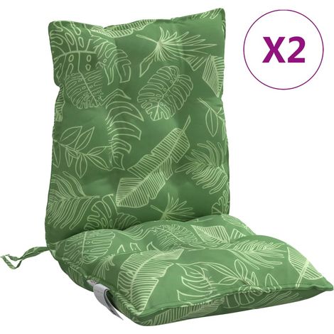 Coussins de chaise à dossier bas lot de 2,Coussins d'extérieur modèle de feuille CFW770735 (1/5)