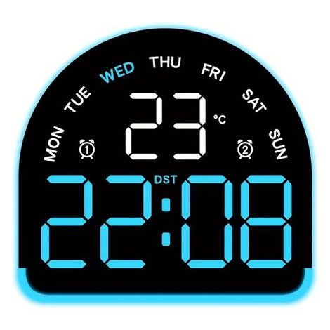 Un moderno orologio a LED con display,una sveglia digitale silenziosa alimentata tramite USB,è un complemento ideale per qualsiasi interno,blu (1/5)