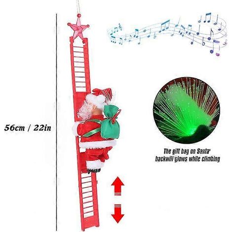 Échelle électrique de Noël avec Père Noël, décoration de sapin de Noël pour intérieur/extérieur, cadeau de Noël pour enfants, échelle lumineuse (1/5)