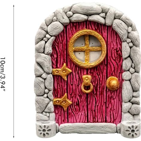 Porte féerique pour arbres, miniature de jardin féerique, accessoires de décoration extérieure, sculpture décorative pour chambre d'enfant, arbres muraux (1/5)