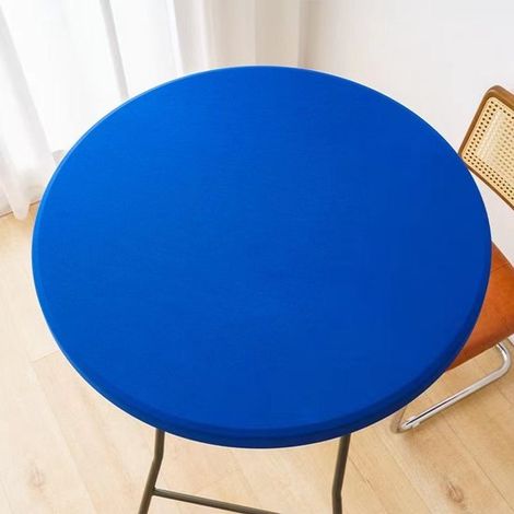 Mantel redondo elástico: se ajusta perfectamente, es impermeable y lavable, hostelería y uso interior y exterior, 120 cm, Azul (1/5)